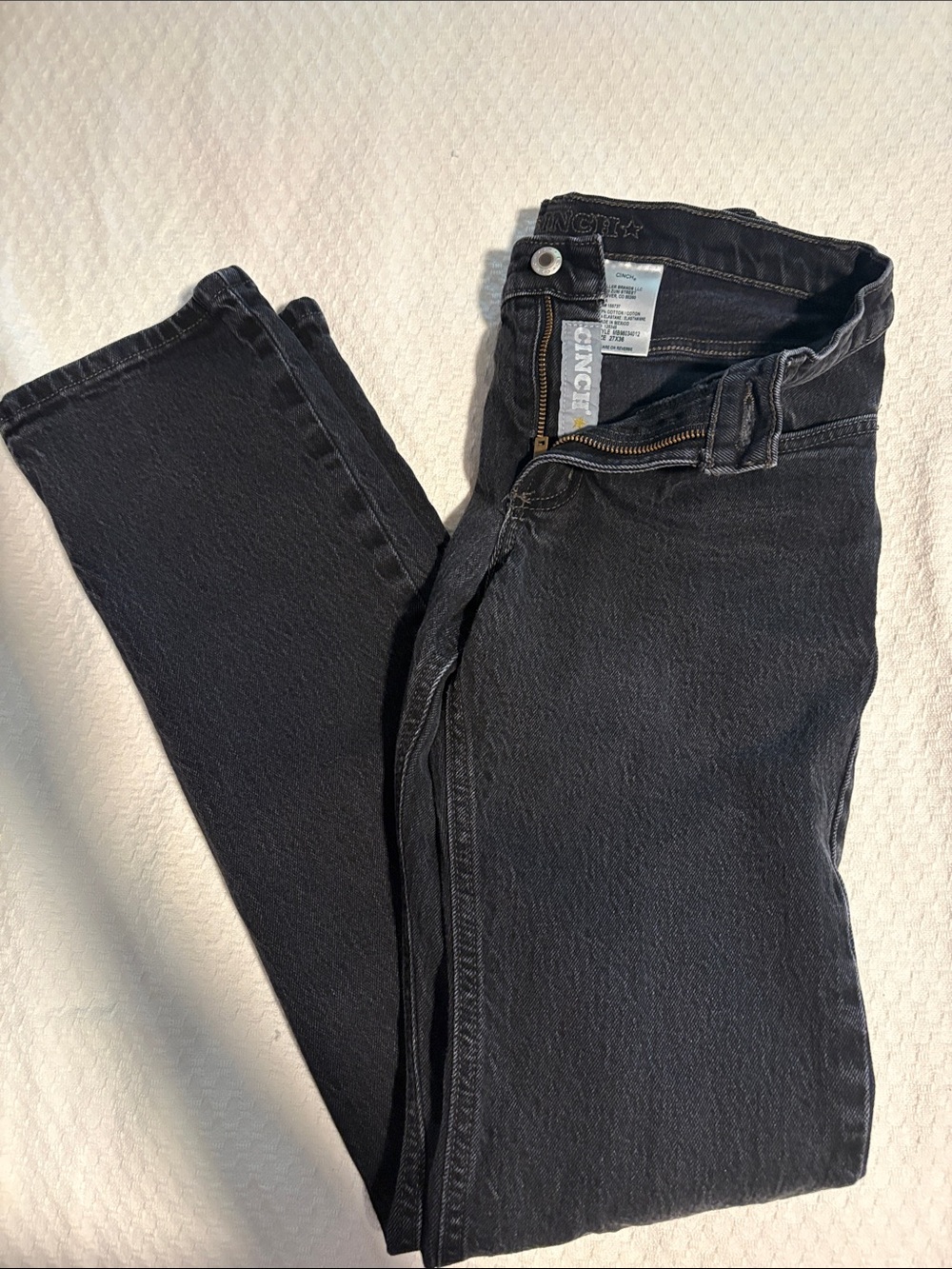 Cinch Men's Slim Straight Jeans — Charcoal Black Denim